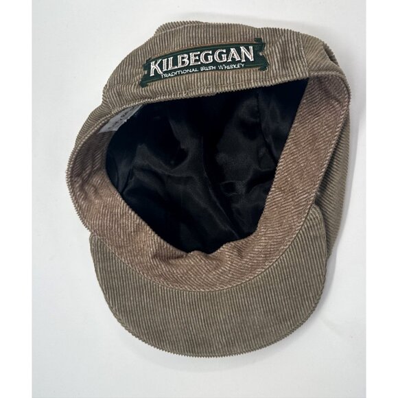 Vintage Kilbeggan Corduroy Hat Newsboy Cabbie Cap Snap Cotton One Size Whiskey - Picture 3 of 9